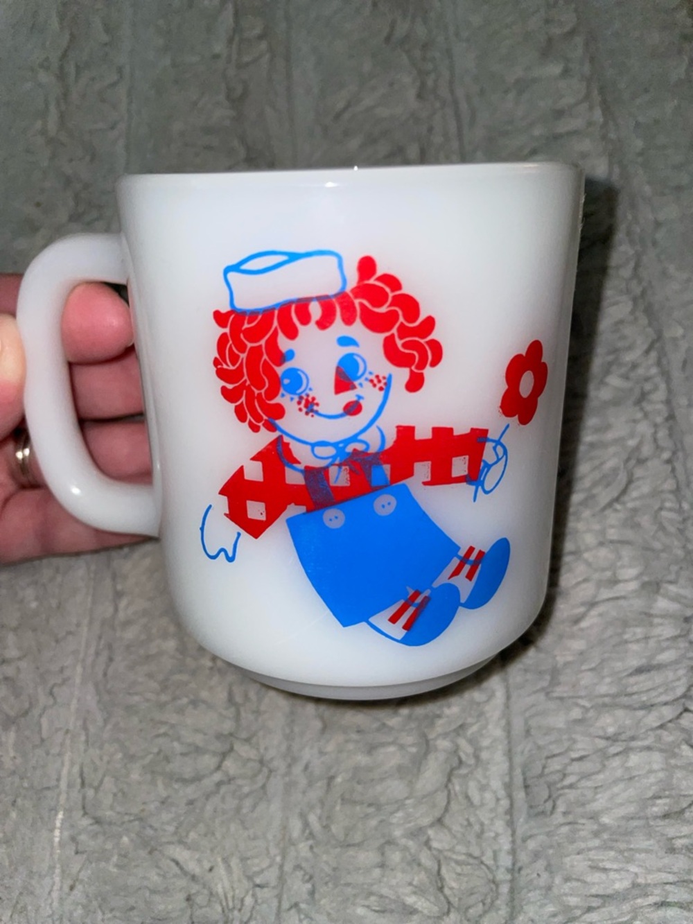 Vintage White Milk Glass Mug